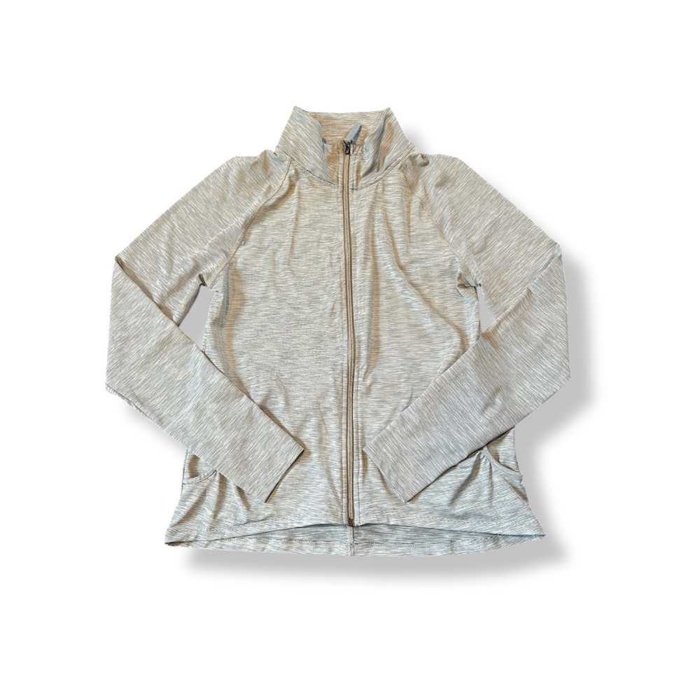 [All in Motion] Striped Gray Track Jacket